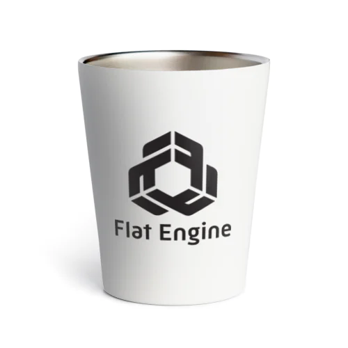 Flat Engine Logo（Black/Square） Thermo Tumbler