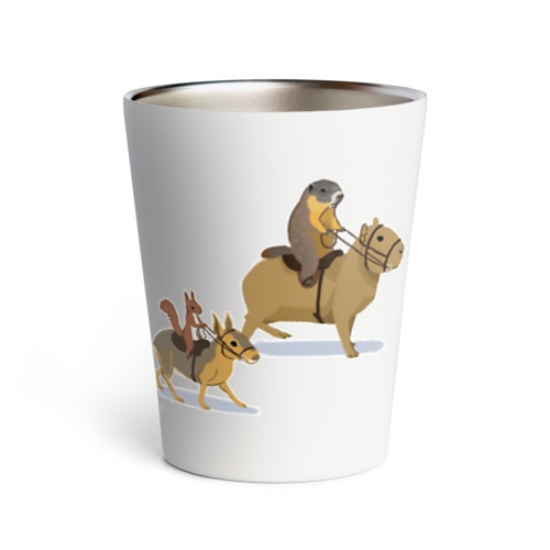 乗カピバラするマーモットと乗マーラするリス Thermo Tumbler