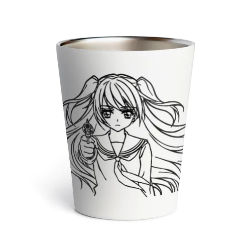 女子高生とリボルバー Thermo Tumbler