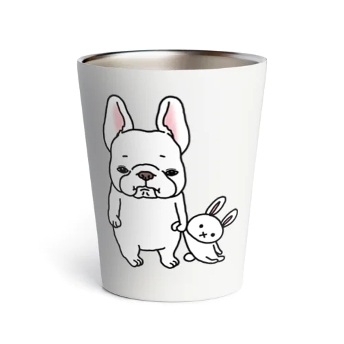 見つめるフレブルちゃん。シロい子。 Thermo Tumbler