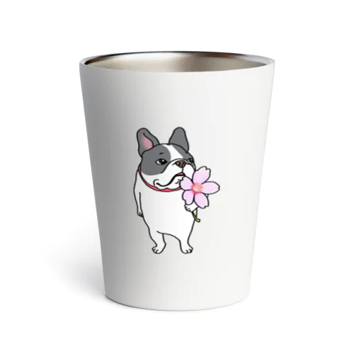 春が待ち遠しいフレブルちゃん。パイドさん。 Thermo Tumbler