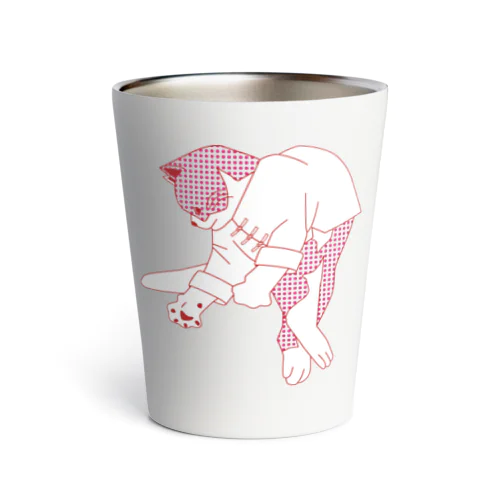 【赤ドット】猫功夫(猫カンフー) Thermo Tumbler