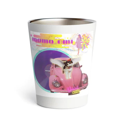 momo_emi ピンクのクルマ　レコード Thermo Tumbler