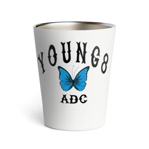 YOUNG8 butterfly White 1 Thermo Tumbler