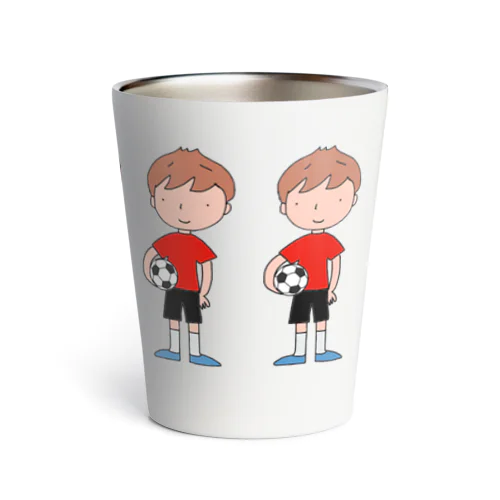 少年とサッカーボール　（カラー6人） Thermo Tumbler