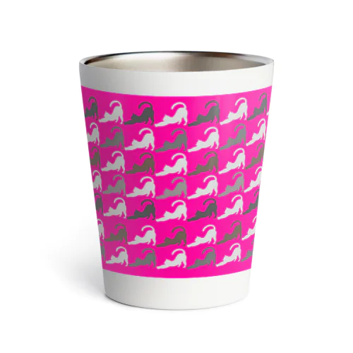 russianblue_pink（猫好きの方向け） Thermo Tumbler