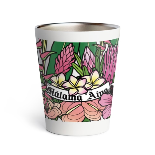Pink Flowers Thermo Tumbler