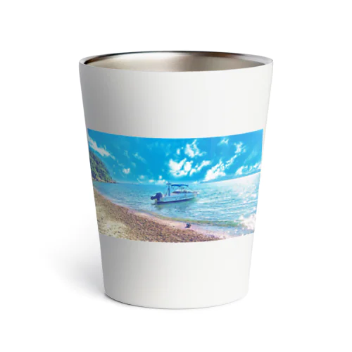 常夏の海とサッカーボール Thermo Tumbler