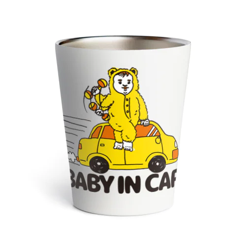 BABY IN CAR　イエロー（背景なし） Thermo Tumbler