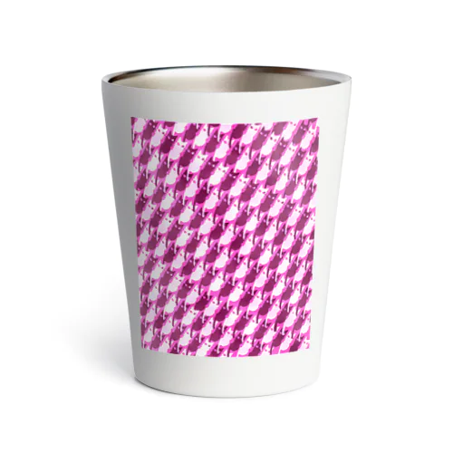 pink滲み猫千鳥格子 Thermo Tumbler