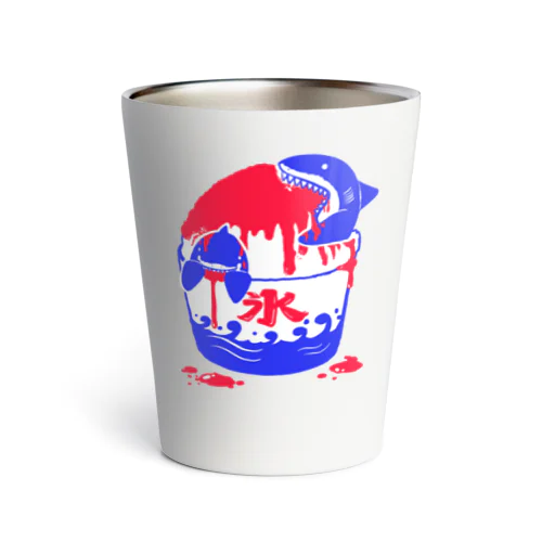 お祭りでかき氷を食べるサメ<夏限定> Thermo Tumbler