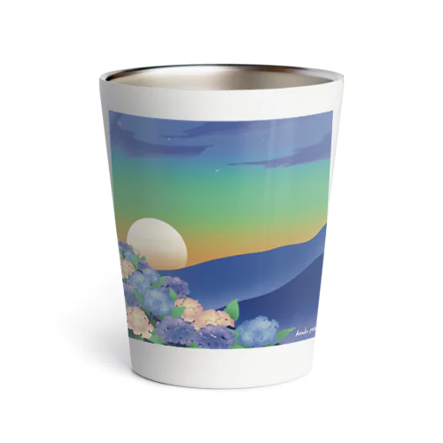 Hydrangea purple-green-blue Thermo Tumbler