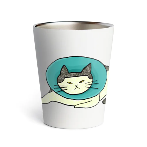 エリザベスカラーをつける猫 Thermo Tumbler