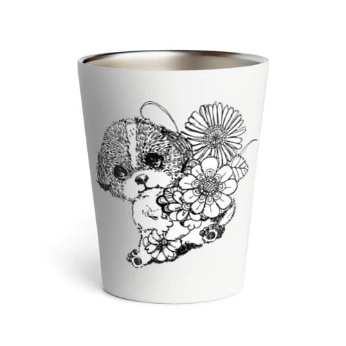 花と犬 Thermo Tumbler
