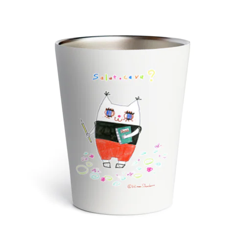 【ヨーロピアン猫シリーズ】おえかき猫ちゃん♪ Thermo Tumbler