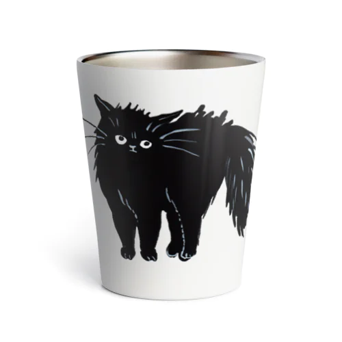 怒ってます（黒猫） Thermo Tumbler