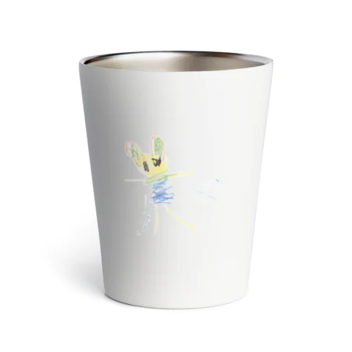 ４歳児の絵(Rainbow Teddy) Thermo Tumbler