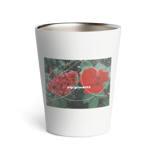 赤い仲良しお花のコップ Thermo Tumbler