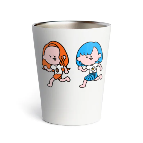 橙と青の女の子 Thermo Tumbler