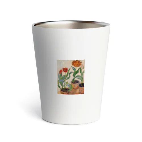 クロードモネ　Three Pots of Tulips Thermo Tumbler