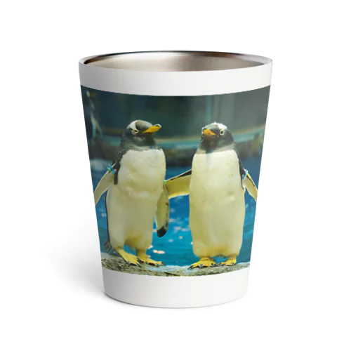 ジェンツーペンギン　写真　リアル　仲良し Thermo Tumbler