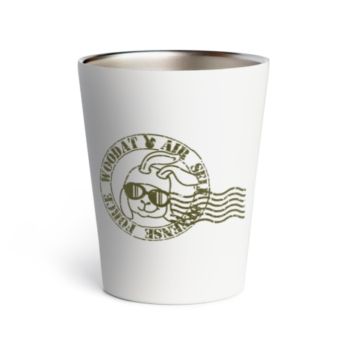 レトロなうさぎパイロットカーキ色 Thermo Tumbler