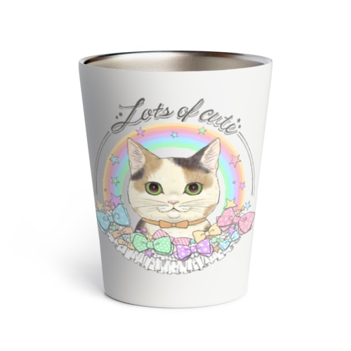 Lots of cute 〜フリルとリボンと三毛猫と〜 Thermo Tumbler