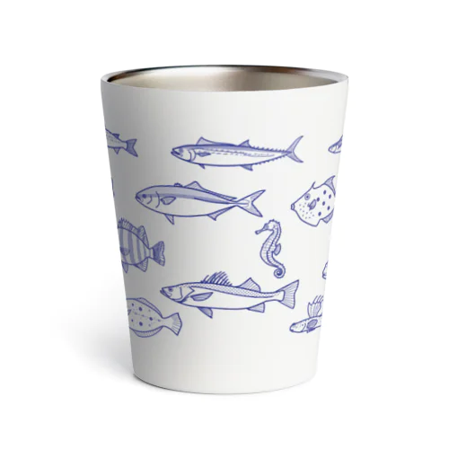 お魚　青LINE Thermo Tumbler