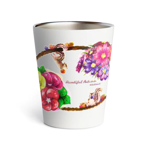 Beautiful Autumn 秋絵柄＋リス Thermo Tumbler