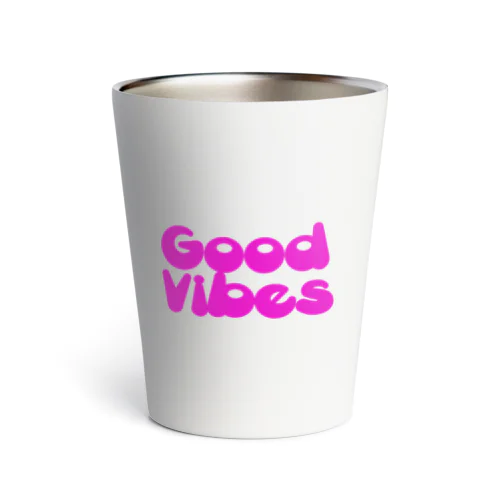 Good Vibes ピンクロゴ サーモタンブラー