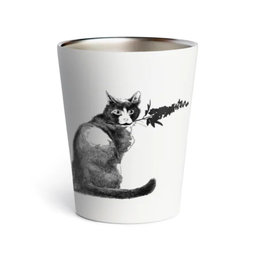 花を贈る猫 Thermo Tumbler