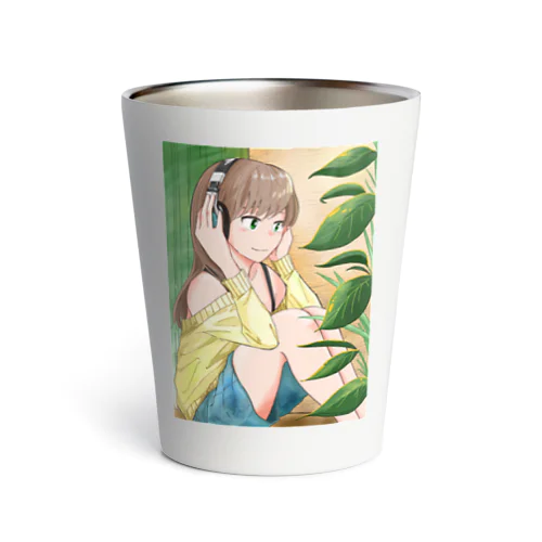 ヘッドフォンの少女B Thermo Tumbler