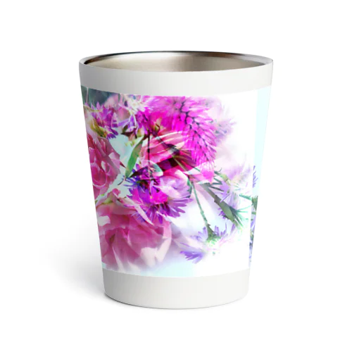 clear vivid flowers Thermo Tumbler