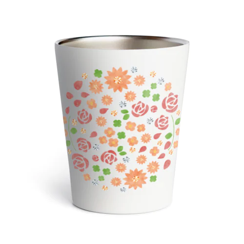 オレンジの花畑 Thermo Tumbler