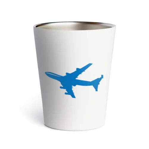 Blue Flying Airplane Thermo Tumbler