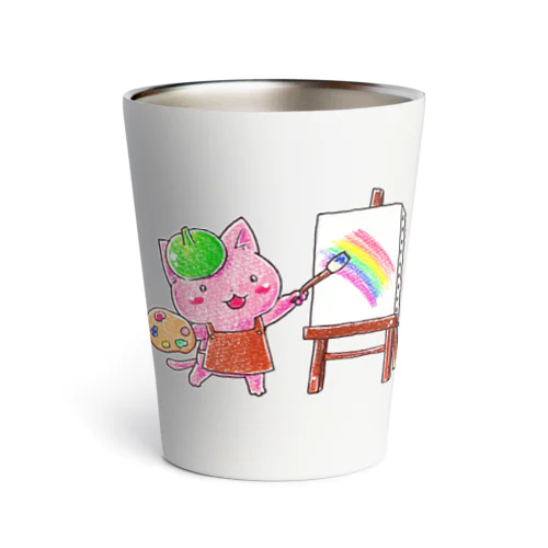 絵を描くにゃんこ Thermo Tumbler