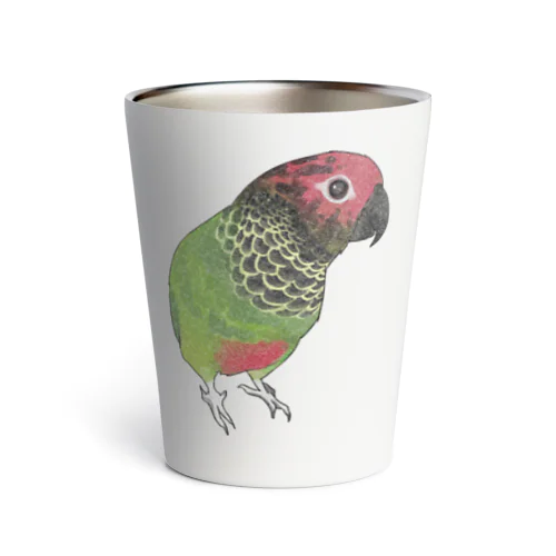 可愛いバライロビタイウロコインコちゃん【まめるりはことり】 Thermo Tumbler