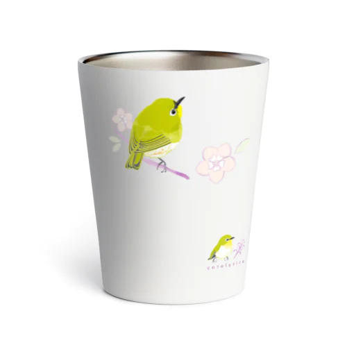 春告鳥 うぐいす色のメジロ スケッチ 0536 Thermo Tumbler