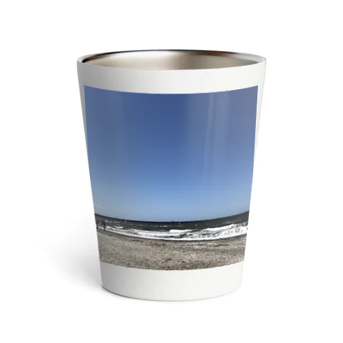 ビーチクリーンしてる海岸 Thermo Tumbler