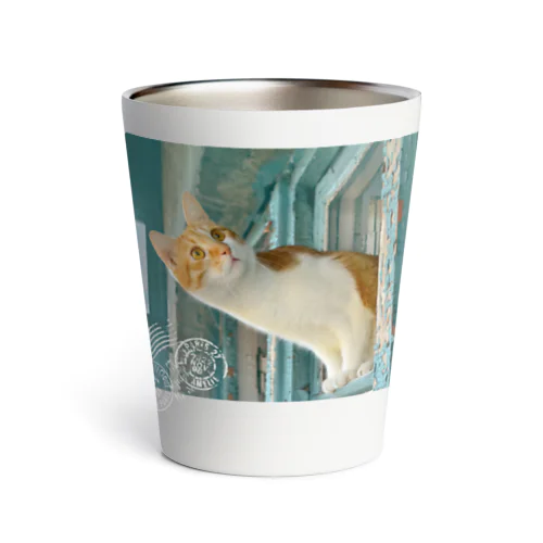 図書館猫 Murchik ♡ Librarian Cat ♡ Ukrainian cat ウクライナ 本と猫 Donation Items Thermo Tumbler