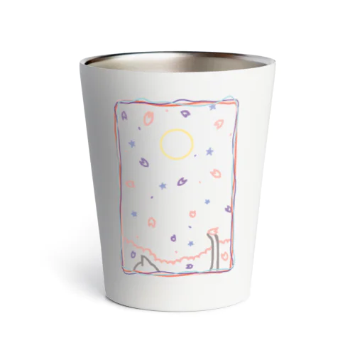 夜桜と散歩猫 Thermo Tumbler