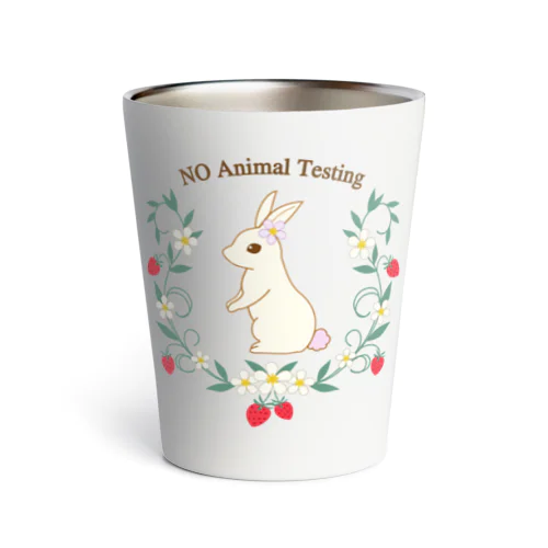 いちごとうさぎ　No Animal Testing! サーモタンブラー