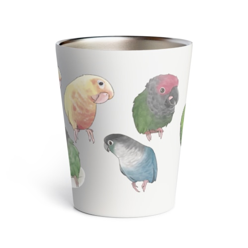 あつまれウロコインコちゃん【まめるりはことり】 Thermo Tumbler