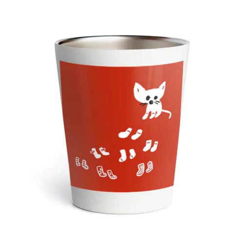 くつしたねこ（赤） Thermo Tumbler