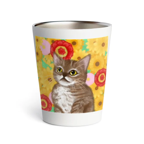 ねこ 花×華  Thermo Tumbler