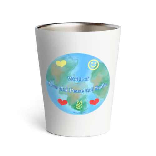 World of Love＆Peace＆SmileーBlueー Thermo Tumbler