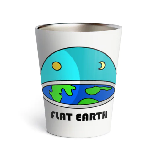 フラットアース　(FLAT　EARTH）透明背景 Thermo Tumbler