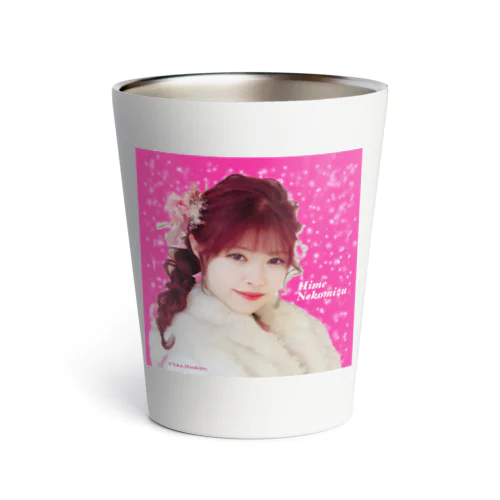 根古水ヒメ🌸No.1 ホットピンクラメ×振袖(アップ)［正方形］ฅ^ơωơ^ฅ♡ Thermo Tumbler