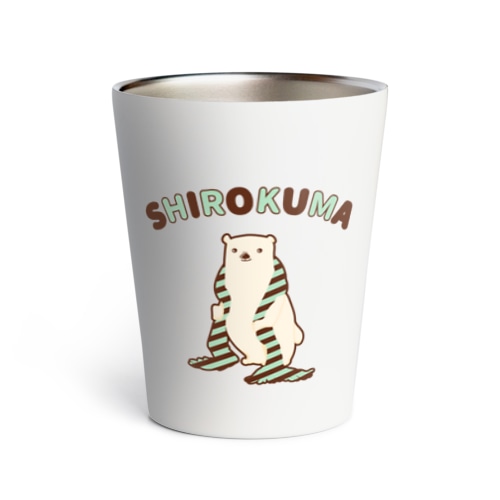 シロクマにマフラーを（チョコミントカラーVer.） Thermo Tumbler