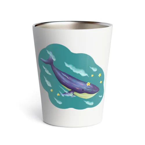 星と泳ぐシロナガスクジラ Thermo Tumbler